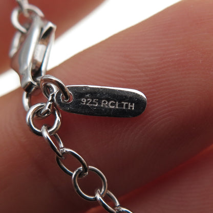 925 Sterling Silver Petal Station Cable Chain Necklace 28"