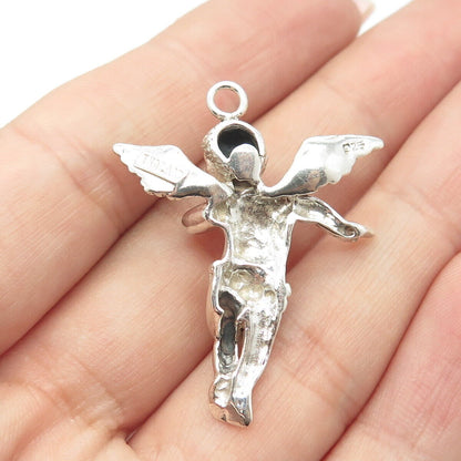 925 Sterling Silver Vintage Cherub Angel Pendant