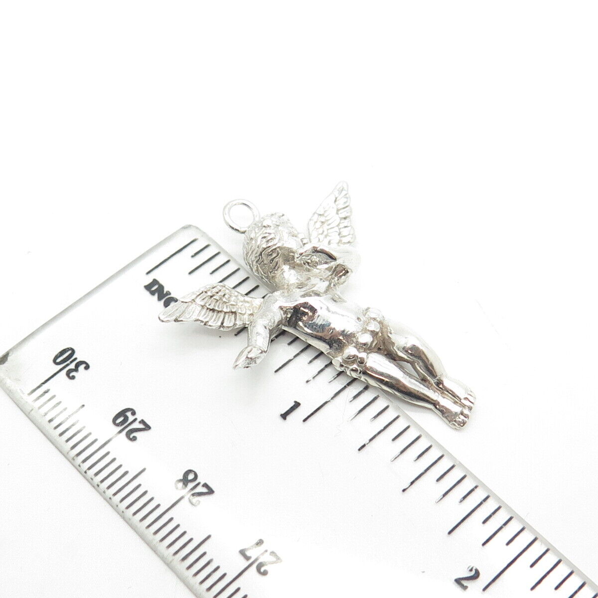 925 Sterling Silver Vintage Cherub Angel Pendant