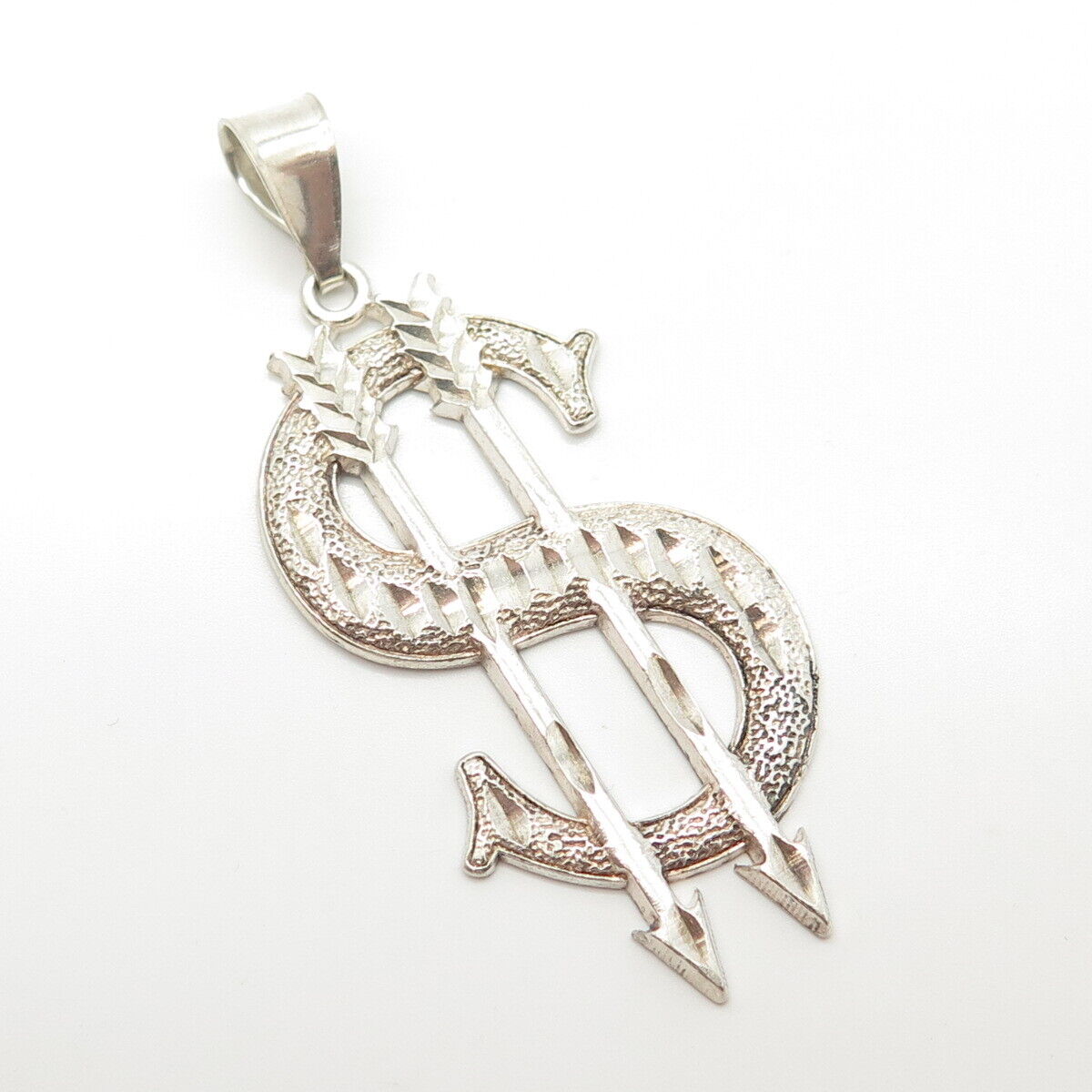 925 Sterling Silver Vintage Berna Peci Dollar Sign Pendant