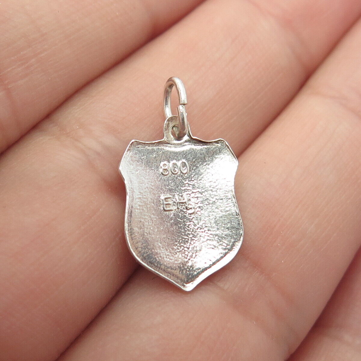 800 Silver Vintage EHj Germany Enamel Frankfurt am Main Shield Charm Pendant