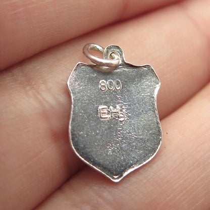 800 Silver Vintage EHj Germany Enamel Frankfurt am Main Shield Charm Pendant