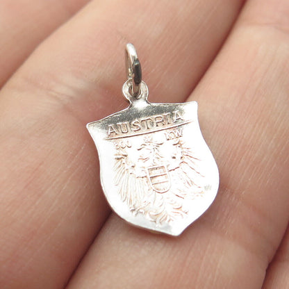 800 Silver Vintage KW Austria Enamel Grossglockner Shield Charm Pendant