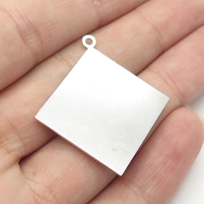 925 Sterling Silver Vintage Amethyst "Blessed Event" Stork Bird Pendant