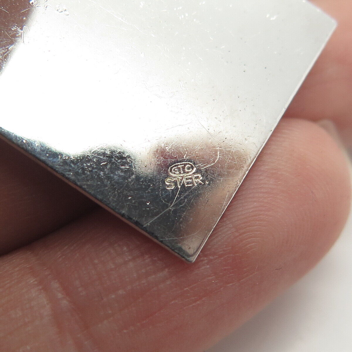 925 Sterling Silver Vintage Amethyst "Blessed Event" Stork Bird Pendant