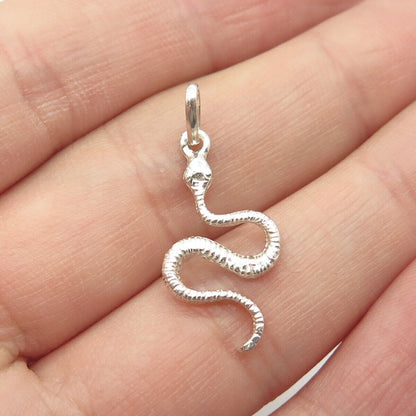 835 Silver Vintage Portugal Snake Charm Pendant