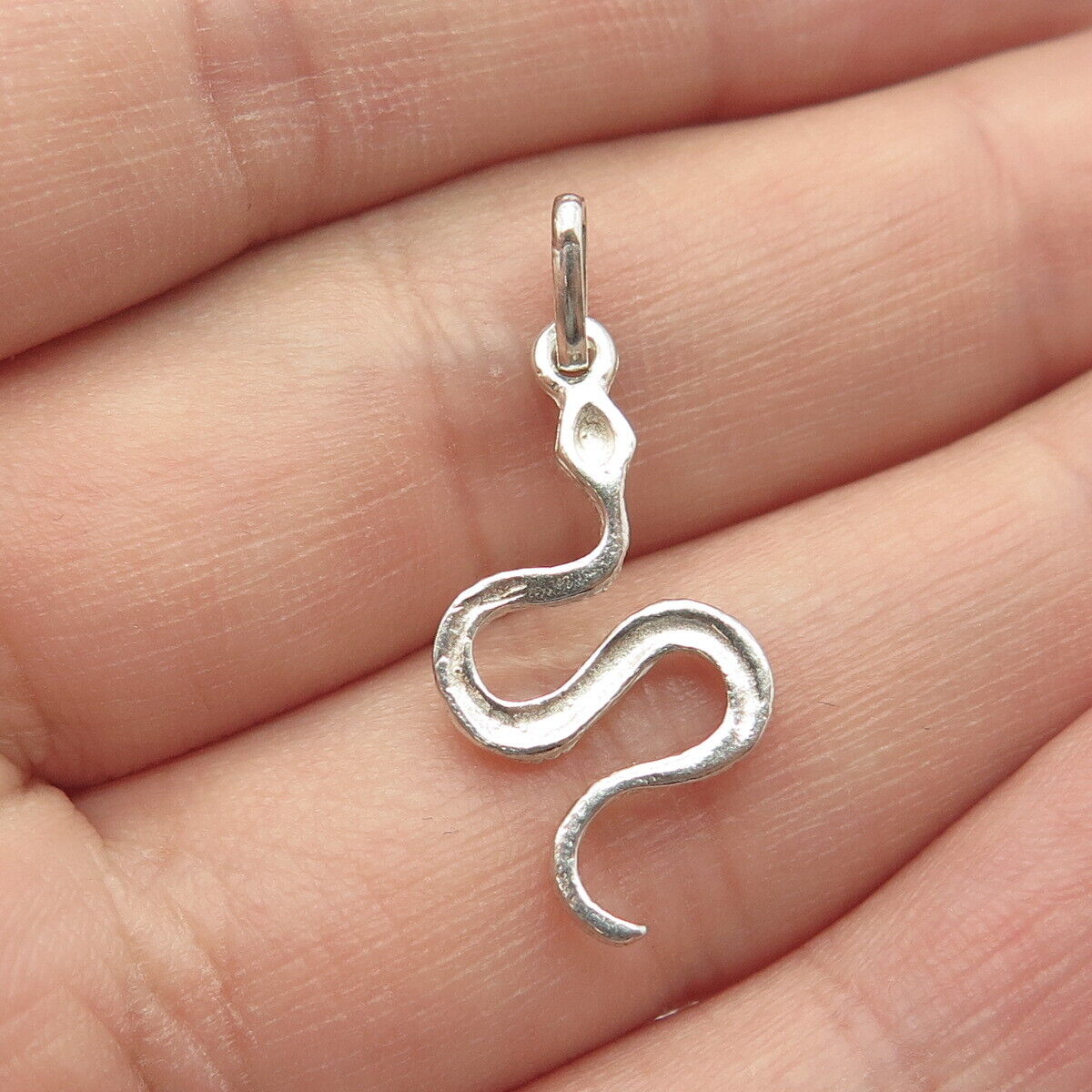 835 Silver Vintage Portugal Snake Charm Pendant