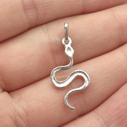 835 Silver Vintage Portugal Snake Charm Pendant