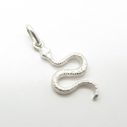 835 Silver Vintage Portugal Snake Charm Pendant