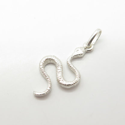 835 Silver Vintage Portugal Snake Charm Pendant