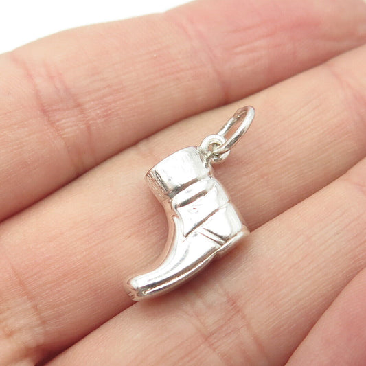 925 Sterling Silver Vintage Boot Charm Pendant