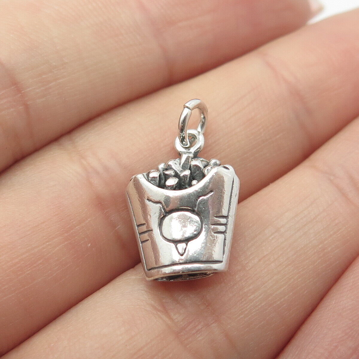 925 Sterling Silver Vintage Shube French Fries Charm Pendant