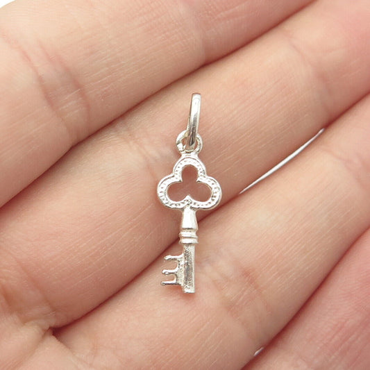 835 Silver Vintage Portugal Key Chatelaine Charm Pendant