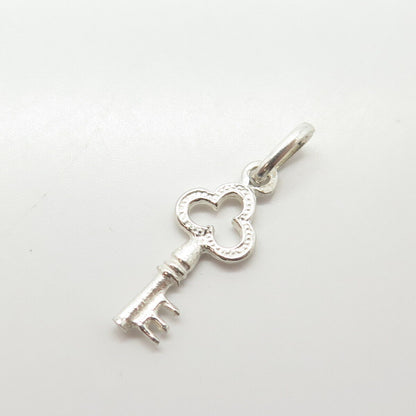 835 Silver Vintage Portugal Key Chatelaine Charm Pendant