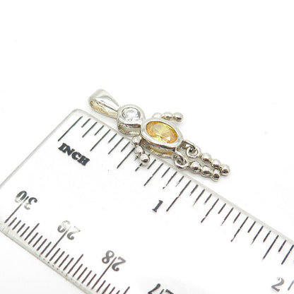 925 Sterling Silver Vintage C Z November Birthstone Boy Figure Charm Pendant