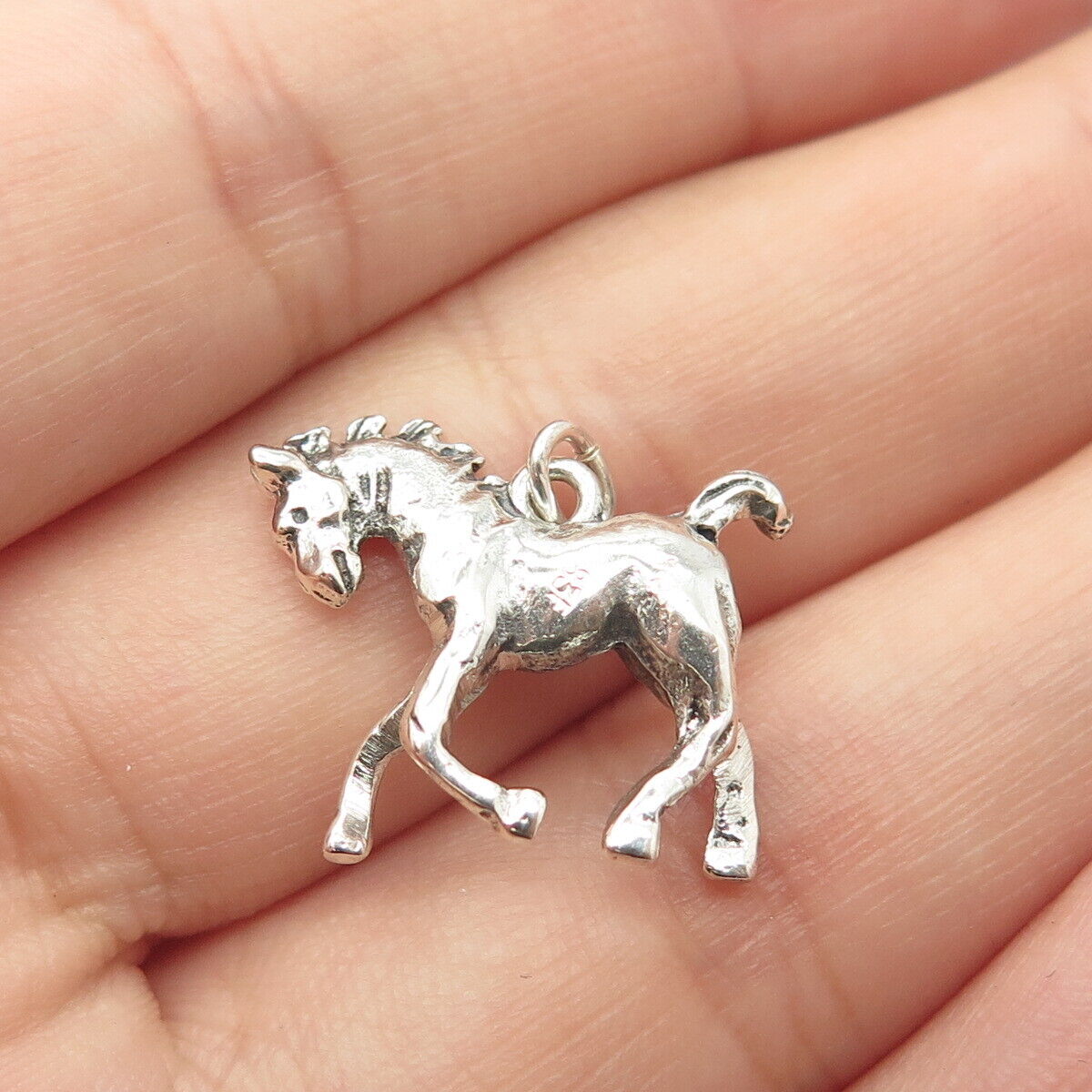 835 Silver Vintage Foal Horse Charm Pendant