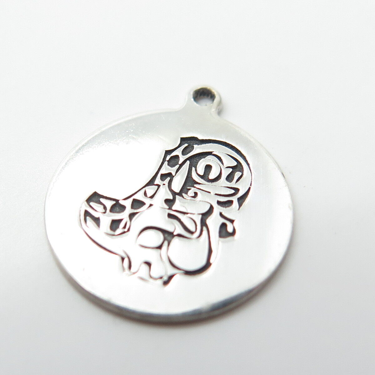 925 Sterling Silver USA Two In Town Dragon Charm Pendant