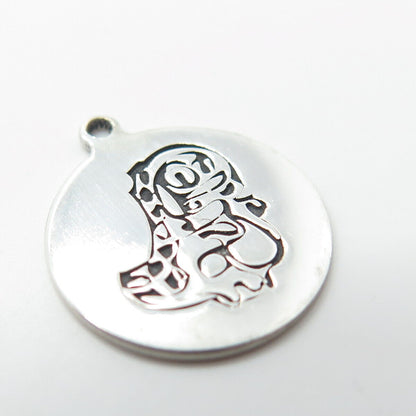 925 Sterling Silver USA Two In Town Dragon Charm Pendant