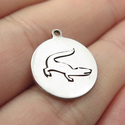 925 Sterling Silver USA Two In Town Lizard Charm Pendant