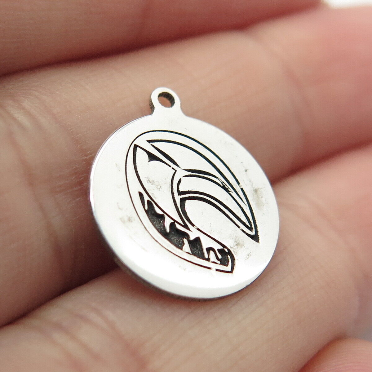 925 Sterling Silver USA Two In Town Flamingo Bird Charm Pendant