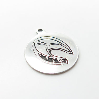 925 Sterling Silver USA Two In Town Flamingo Bird Charm Pendant