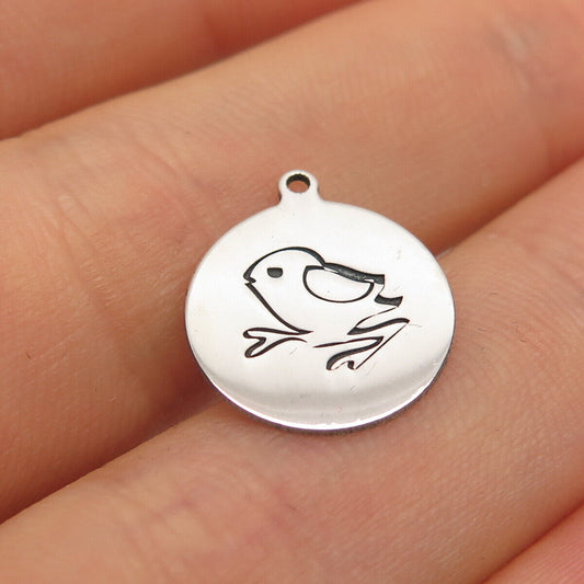 925 Sterling Silver USA Two In Town Little Bird Charm Pendant