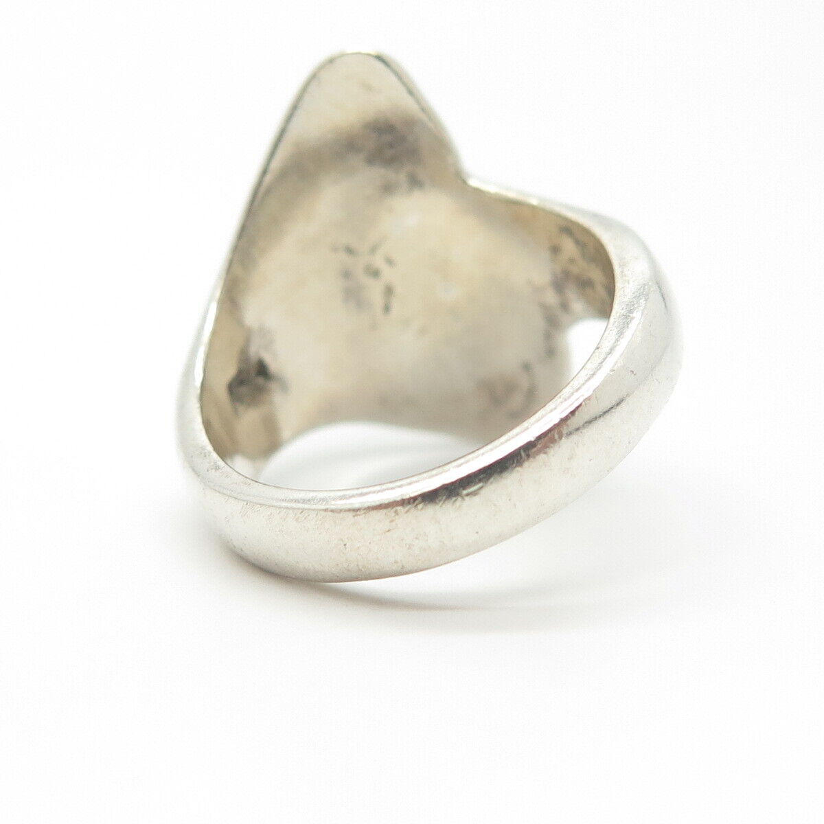 900 Silver Vintage Triangular Shark Tooth Modern Statement Ring Size 6.75