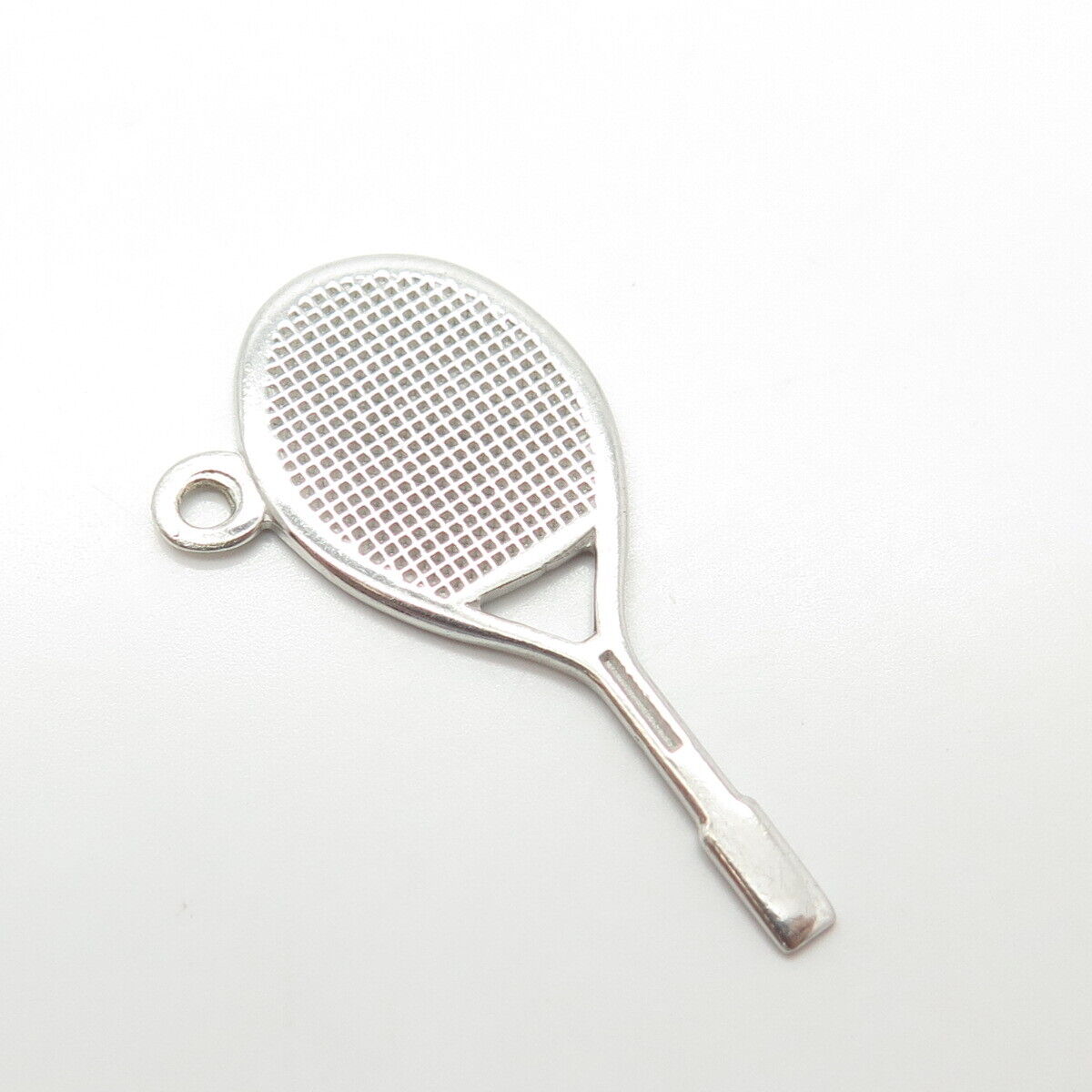 925 Sterling Silver Vintage Citibank Tennis Racket Charm Pendant