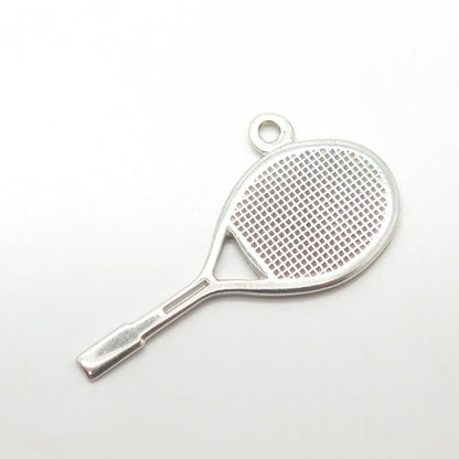 925 Sterling Silver Vintage Citibank Tennis Racket Charm Pendant