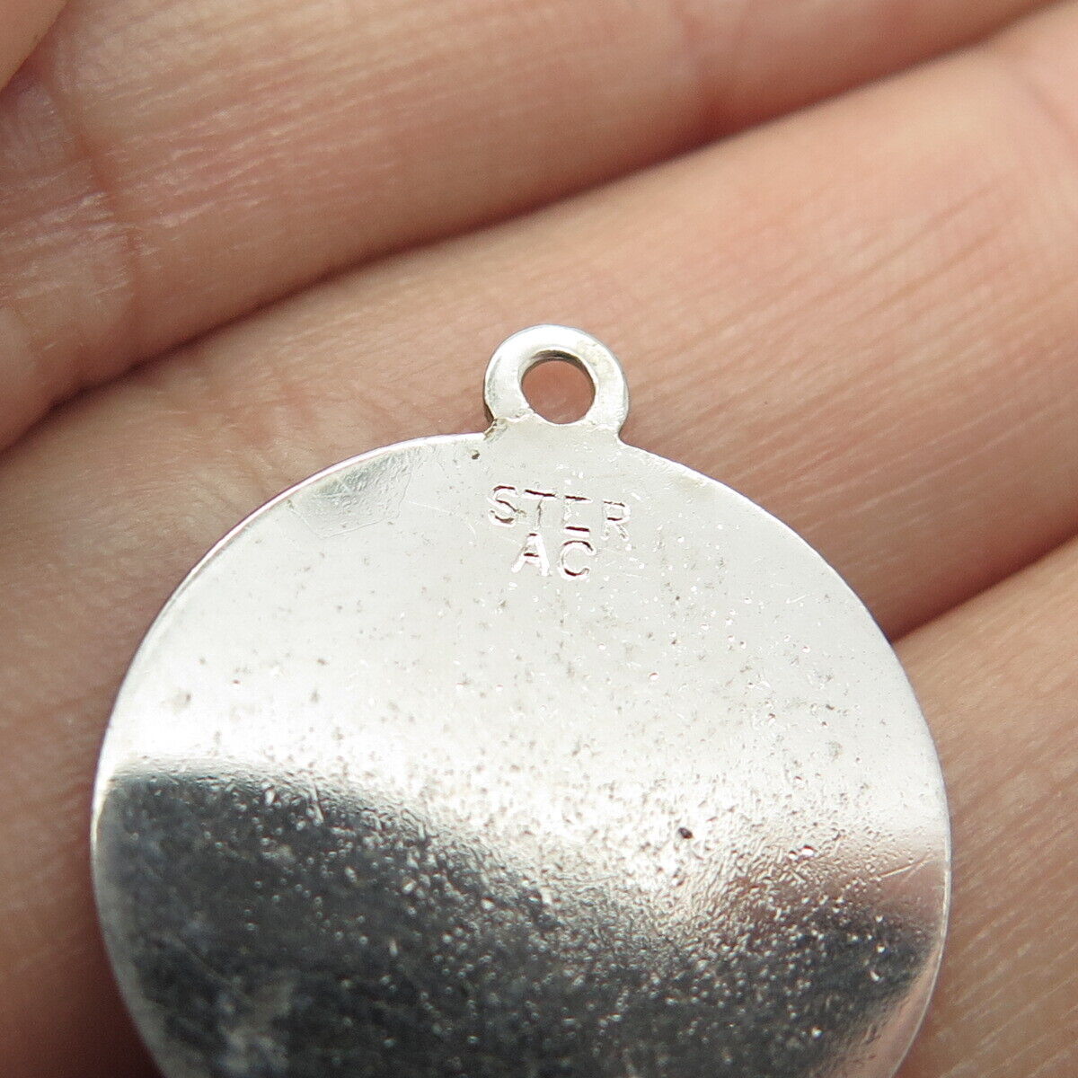 925 Sterling Silver Vintage Good Luck in Bowling Charm Pendant