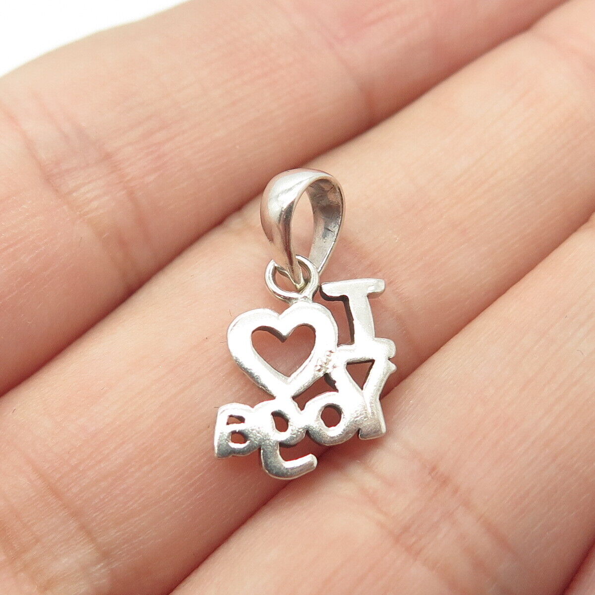 925 Sterling Silver I Love Yoga Charm Pendant