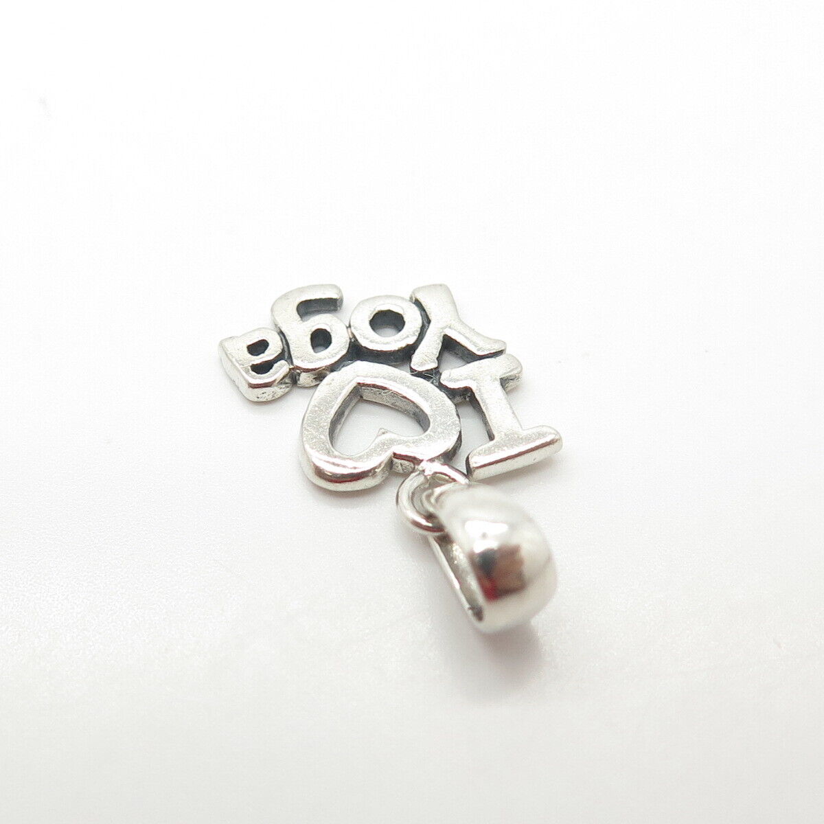 925 Sterling Silver I Love Yoga Charm Pendant