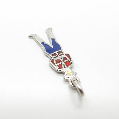 925 Sterling Silver Antique Art Deco Breadner Mfg Co Enamel Royal Police Pendant