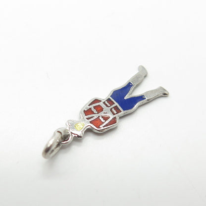 925 Sterling Silver Antique Art Deco Breadner Mfg Co Enamel Royal Police Pendant