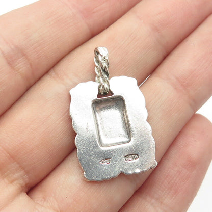 916 Silver Vintage European Real Black Onyx Taurus Zodiac Sign Pendant