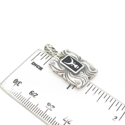 916 Silver Vintage European Real Black Onyx Taurus Zodiac Sign Pendant