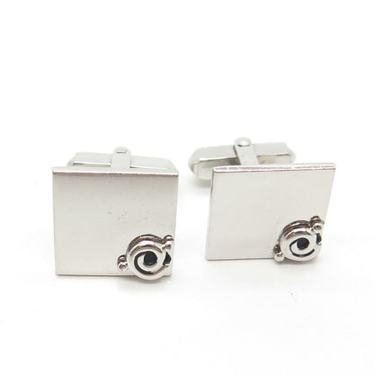 925 Sterling Silver Vintage Swank Spiral Square Cufflink