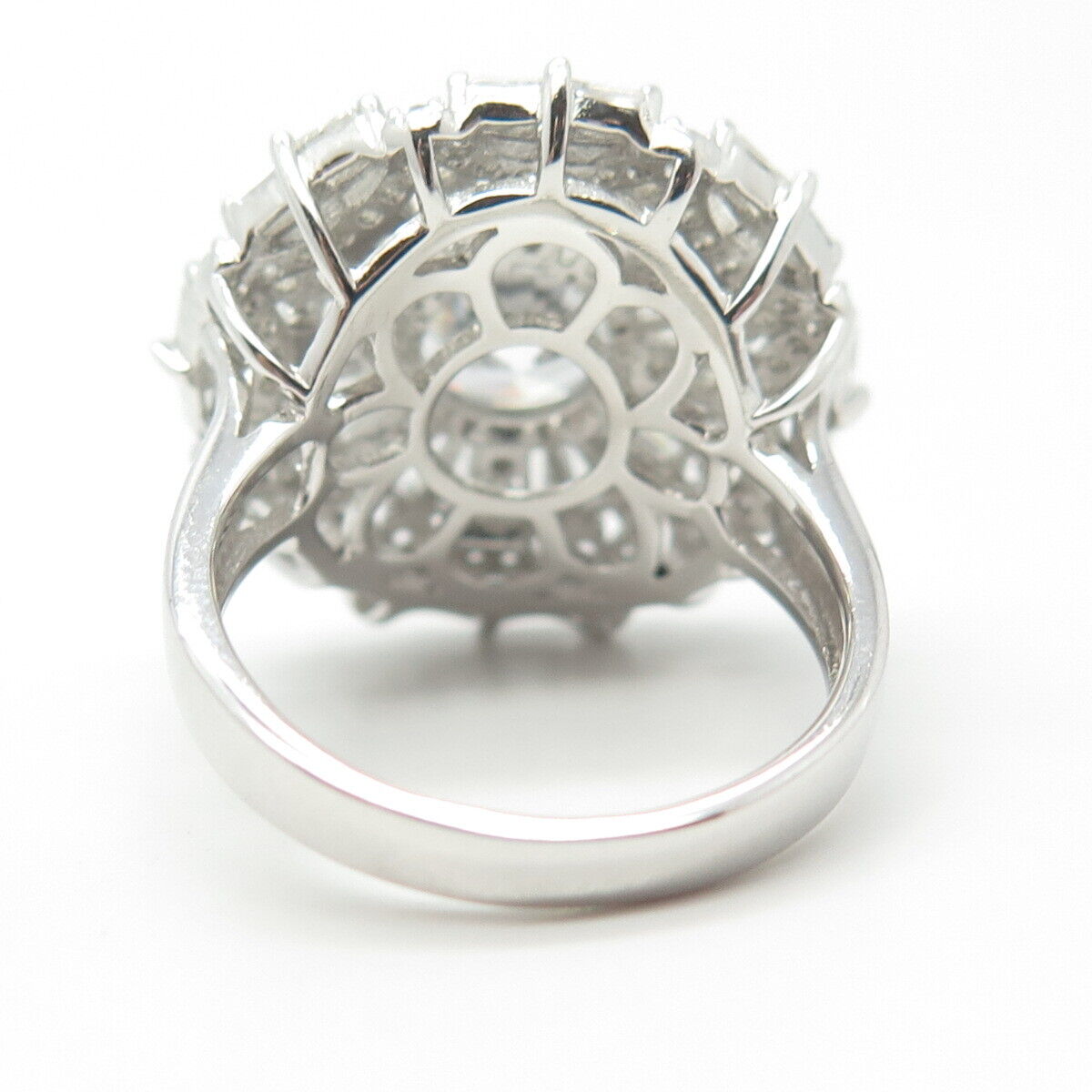 925 Sterling Silver Pave C Z Ring Size 7