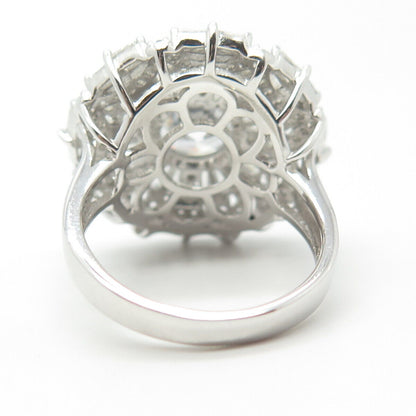 925 Sterling Silver Pave C Z Ring Size 7