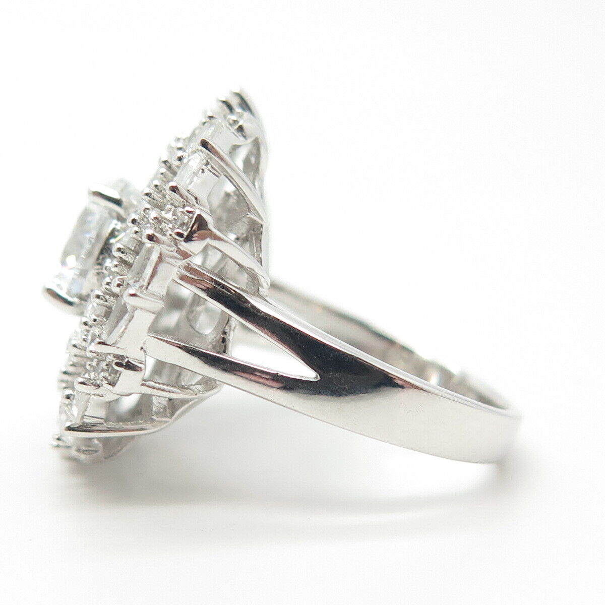 925 Sterling Silver Pave C Z Ring Size 7