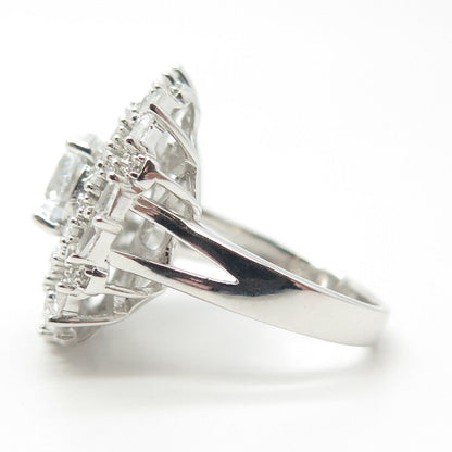 925 Sterling Silver Pave C Z Ring Size 7