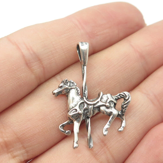 925 Sterling Silver Vintage Horse Pendant