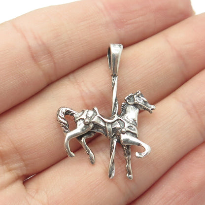 925 Sterling Silver Vintage Horse Pendant