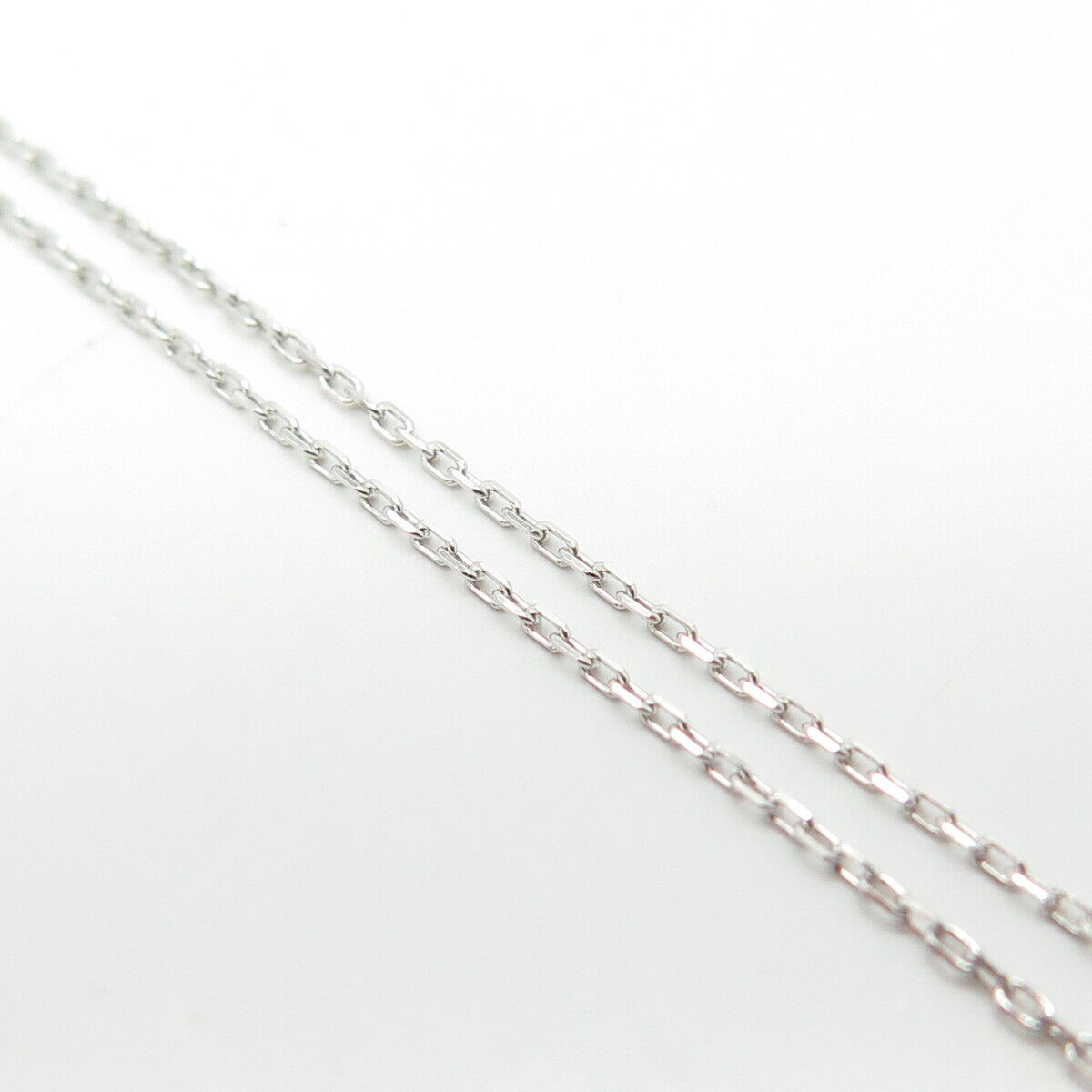 925 Sterling Silver White & Blue C Z Rolo Chain Necklace 18"