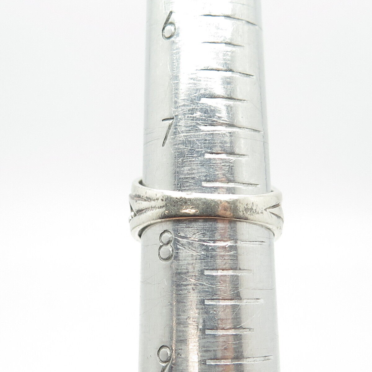 925 Sterling Silver Vintage Open Swirl Dome Ring Size 7.75