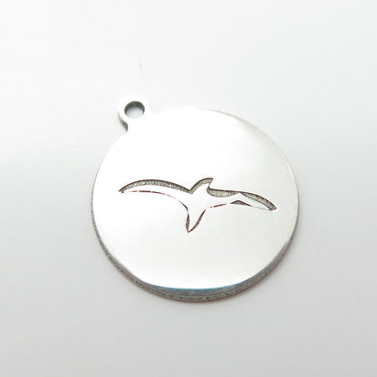 925 Sterling Silver USA Two In Town Flying Eagle Bird Charm Pendant