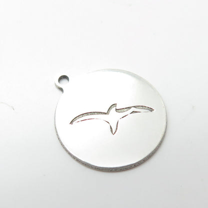 925 Sterling Silver USA Two In Town Flying Eagle Bird Charm Pendant