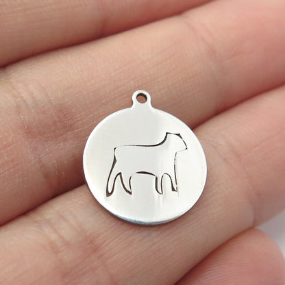 925 Sterling Silver USA Two In Town Dog Charm Pendant