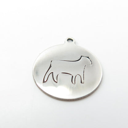 925 Sterling Silver USA Two In Town Dog Charm Pendant