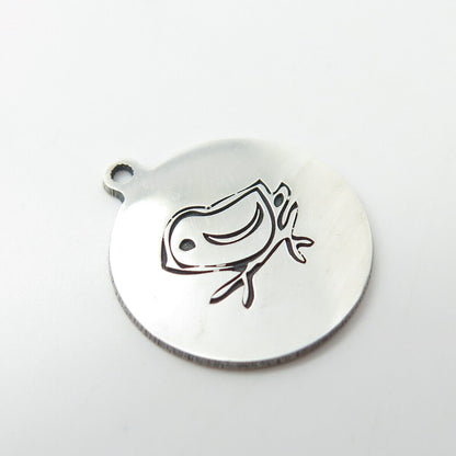 925 Sterling Silver USA Two In Town Little Bird Charm Pendant